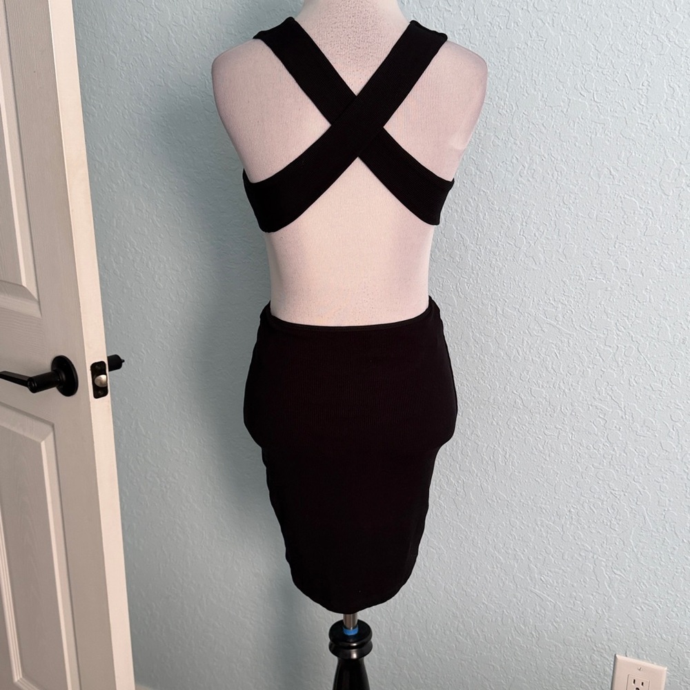 White Fox Black Cut-Out Dress M - Picture 3 of 5